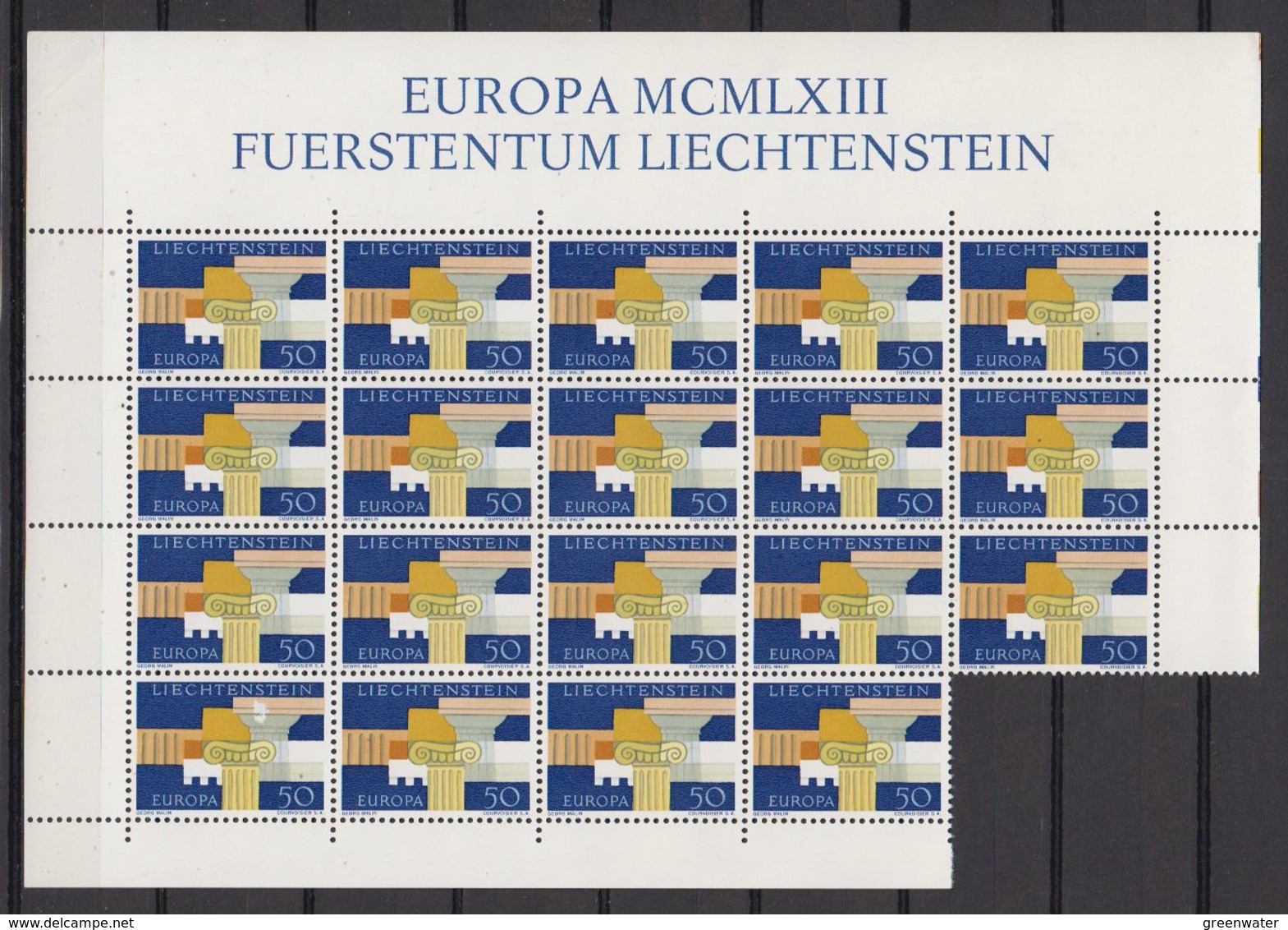 Europa Cept 1963 Liechtenstein 1v 19x** Mnh (LI245F) - 1963