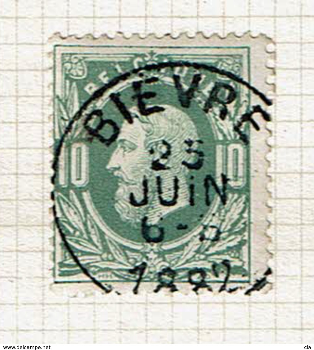 30  Obl  Sc  Bievre  + 8 - 1869-1883 Léopold II