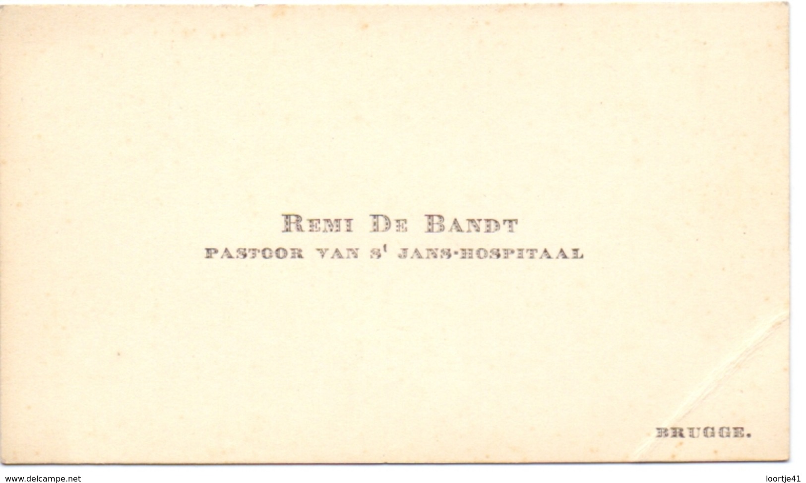 Visitekaartje - Carte Visite - Pastoor St Janshospitaal Brugge - Remi De Bandt - Cartes De Visite