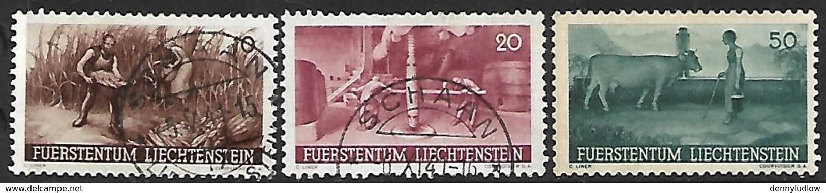 Liechtenstein  1941  Sc#166-7 Used & 169 MH   2016 Scott Value $3.95 - Used Stamps