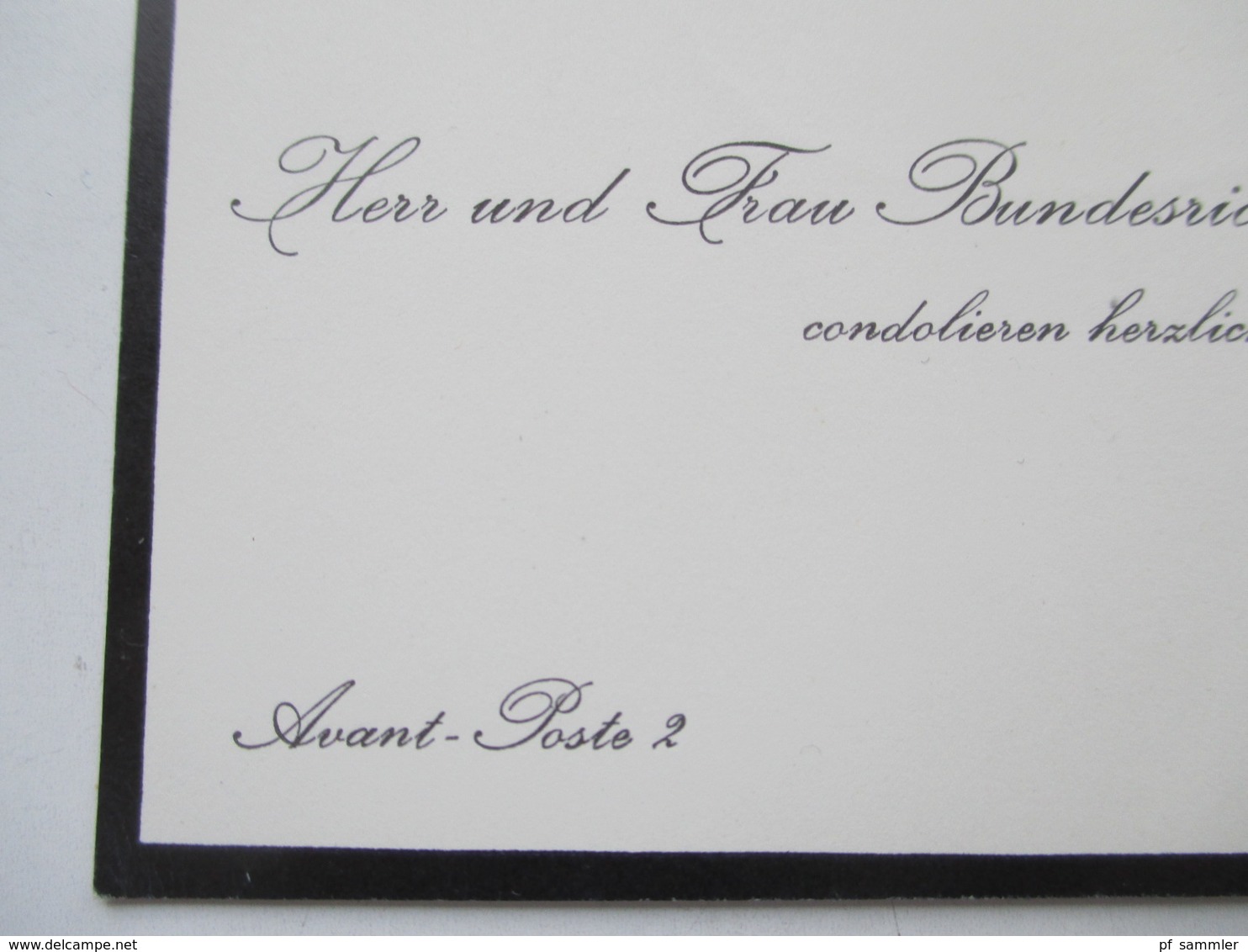 Schweiz Trauerkarte / Visitenkarte Bundesrichter Dr. Steiner Condoliert Herzlich Avant Poste 2 Lausanne Politiker KVP - Visiting Cards