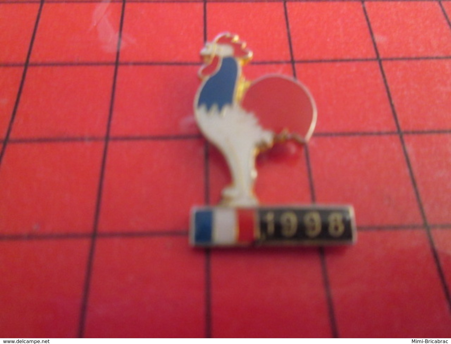 312b PIN'S PINS / Rare Et De Belle Qualité / THEME ANIMAUX : COQ FRANCAIS TRICOLORE 1998 - Animali