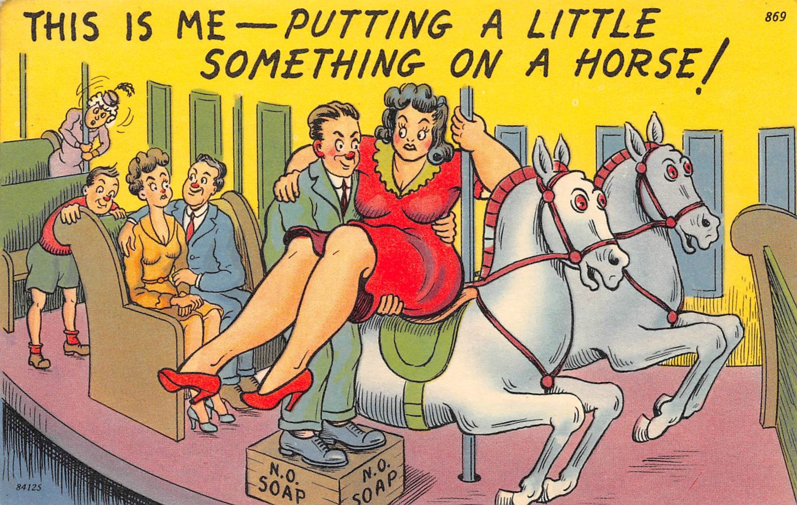 HUMOUR // PIN-UPS // " THIS IS ME -- PUTTING A LITTLE SOMETHING ON A HORSE ! " - Pin-Ups