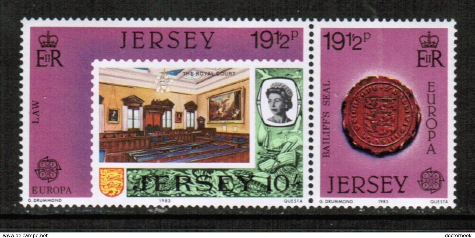 JERSEY  Scott # 308-9a** VF MINT NH PAIR (Stamp Scan # 483) - Jersey