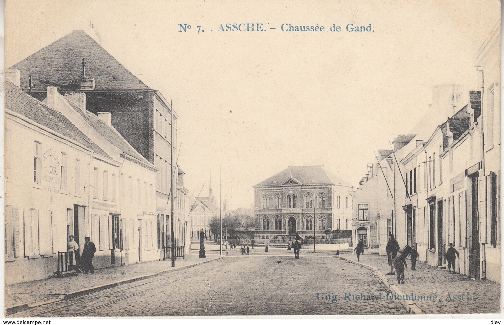 Asse - Assche - Chaussée De Gand - Geanimeerd - 1912 - Uitg. Richard Dieudonné, Assche/Marcovici Nr 7 - Asse