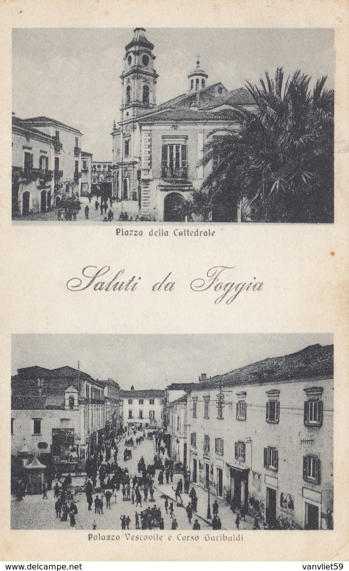 FOGGIA-SALUTI MULTIVEDUTE(2 IMMAGINI)-CARTOLINA NON VIAGGIATA ANNO 1915-1925 - Foggia