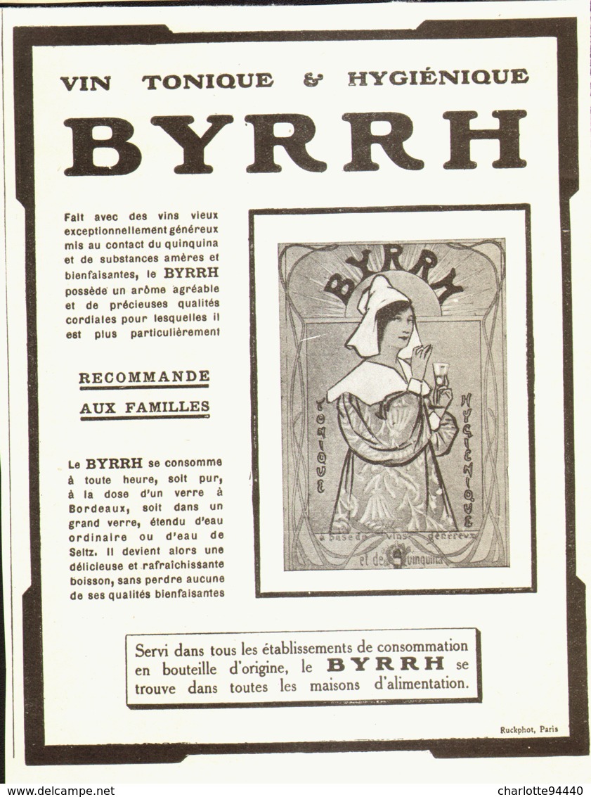 PUB    " BYRRH  " ( CONCOURS Du BYRRH )  1909  ( 56 ) - Alcohols