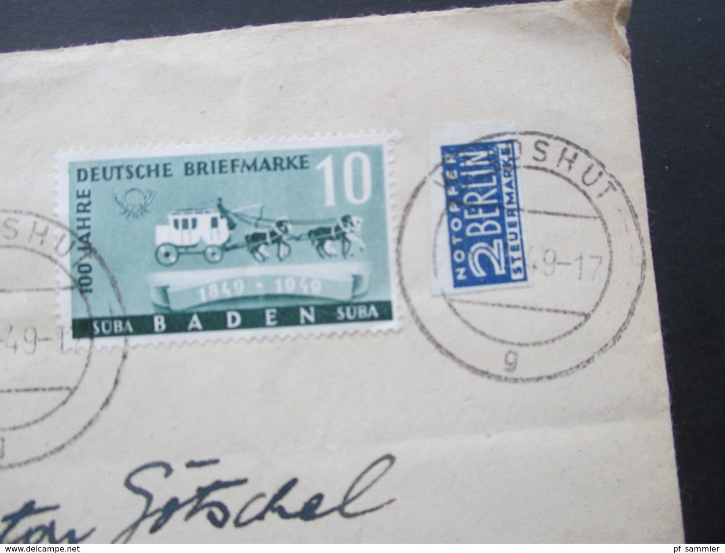 Franz. Zone Baden Nr. 54 / 55 100 Jahre Deutsche Briefmarke Sauber Gestempelt Landshut - Baden