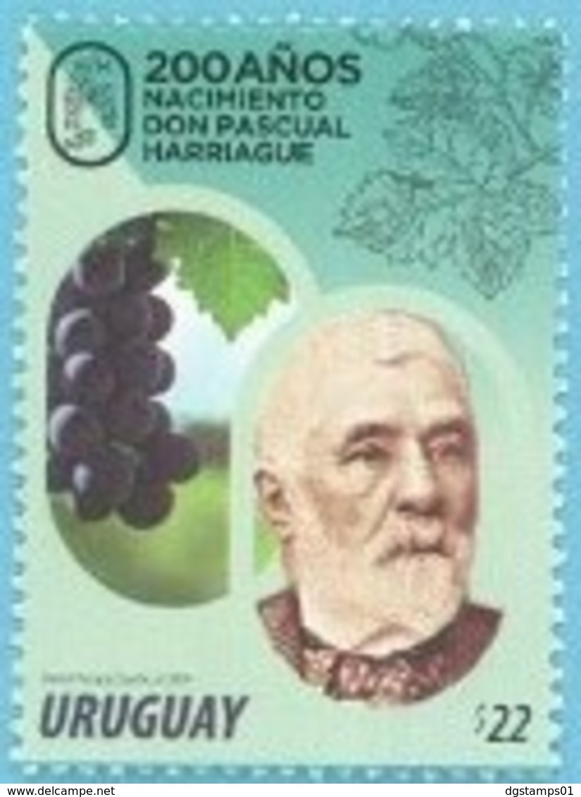 Uruguay 2019 ** Bicentenario De Don Pascual Harriague. Viticultura. Vino. Viñedos. Francia En El Mundo. - Vinos Y Alcoholes