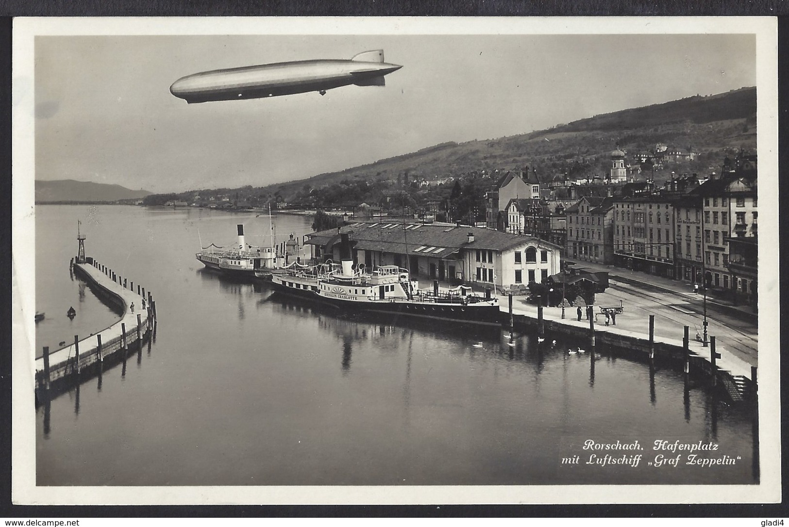 Rorschach Hafen - Dampfschiff - Bahnhof - Luftschiff - Zeppelin - Gelaufen - Rorschach