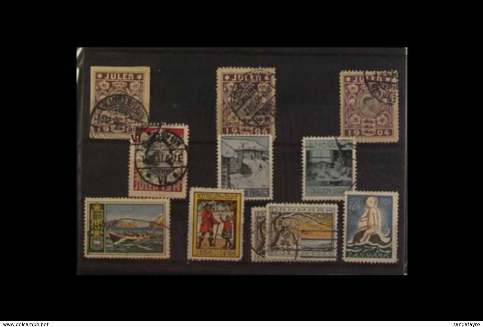 CHRISTMAS 1904-99 INTERESTING COLLECTION Of Labels / Labels On Cover, Note Early Labels From Denmark, Norway & USA, 1905 - Non Classés