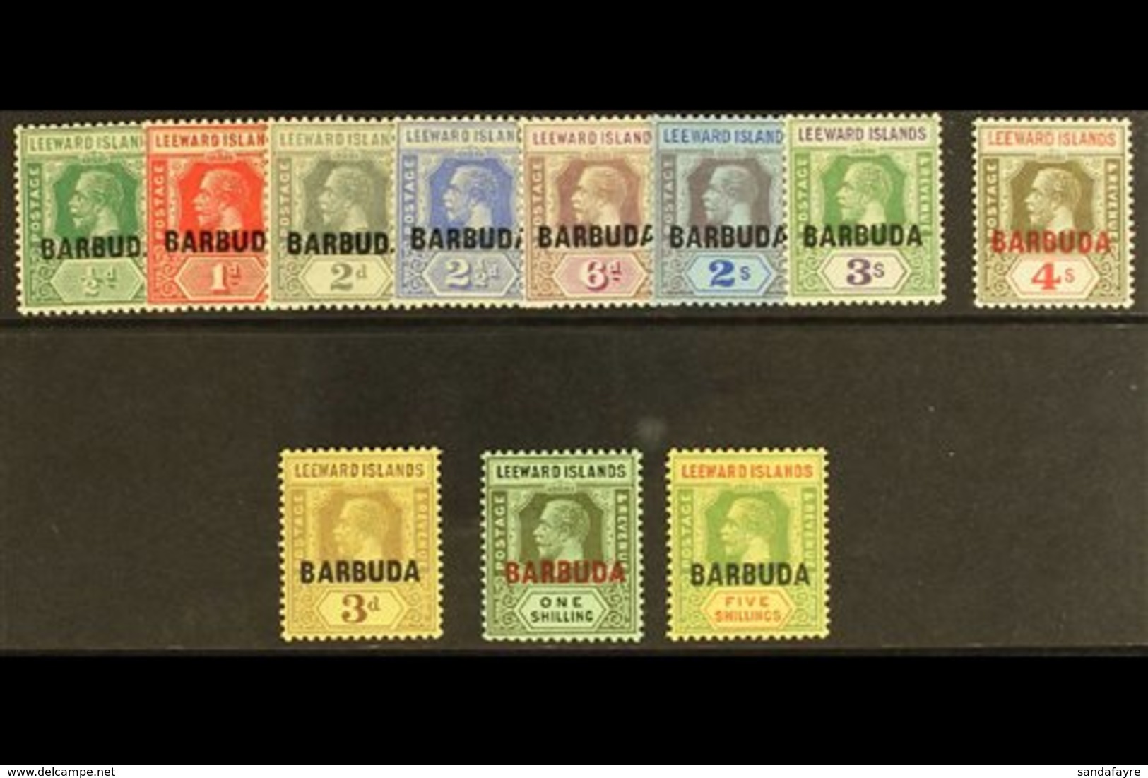 BARBUDA 1922 Overprint Set Complete, SG 1/11, Very Fine Never Hinged Mint. (11 Stamps) For More Images, Please Visit Htt - Other & Unclassified