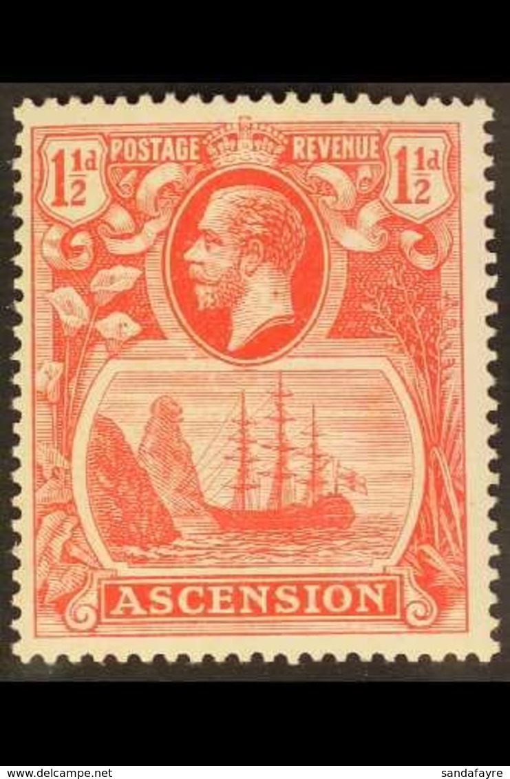 1924-33 1½d Rose-red "Cleft Rock" Variety, SG 12c, Fine Lightly Hinged Mint. For More Images, Please Visit Http://www.sa - Ascension