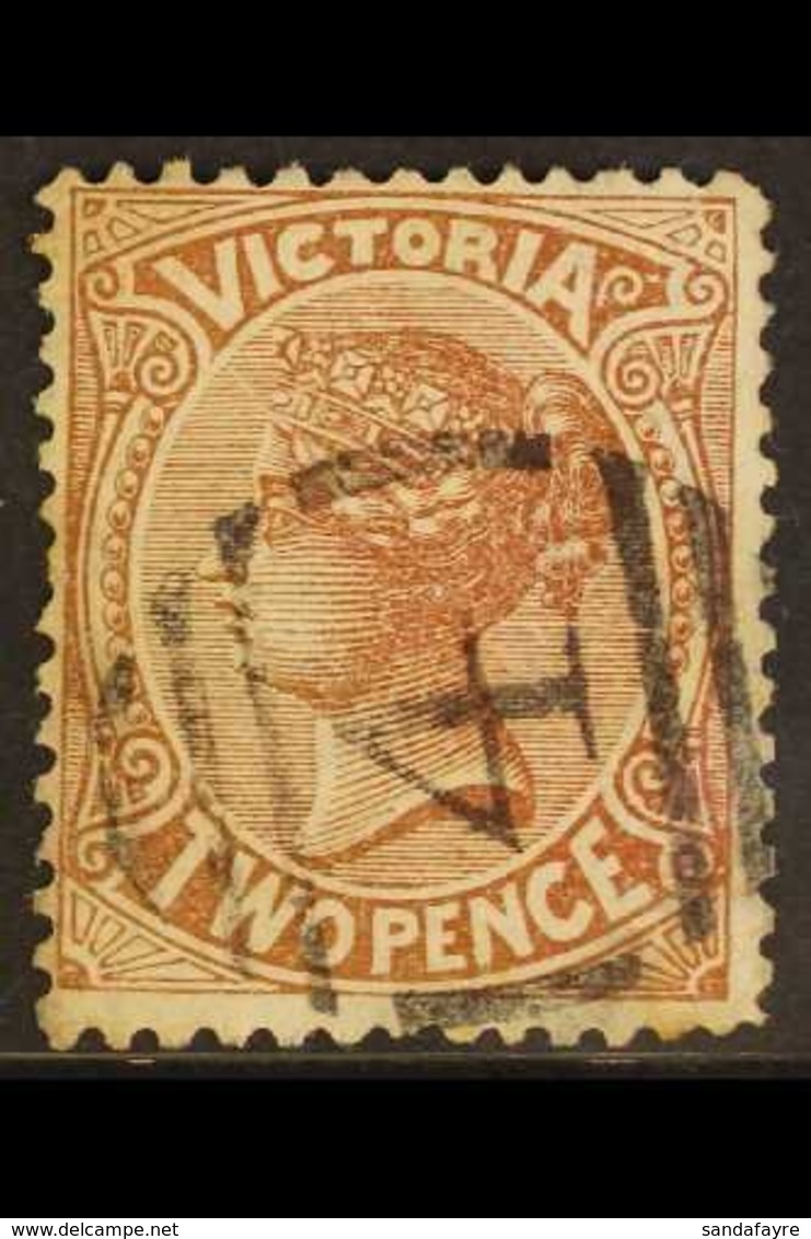VICTORIA 1880-84 2d Sepia-brown, Perf. 12, SG 204a, Neat Barred "4" Cancel. For More Images, Please Visit Http://www.san - Other & Unclassified