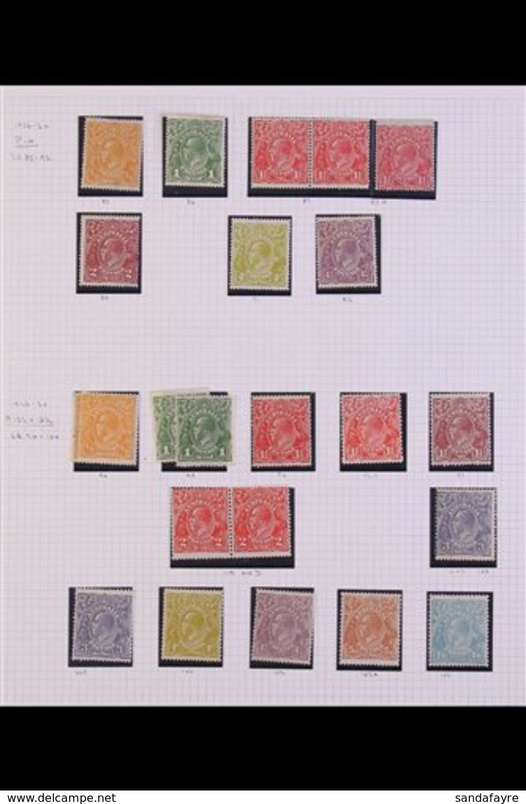 1913-1936 KGV HEADS MINT COLLECTION In Hingeless Mounts On Album Pages. With 1913 1d Including Pale Rose-red Block Of Fo - Autres & Non Classés