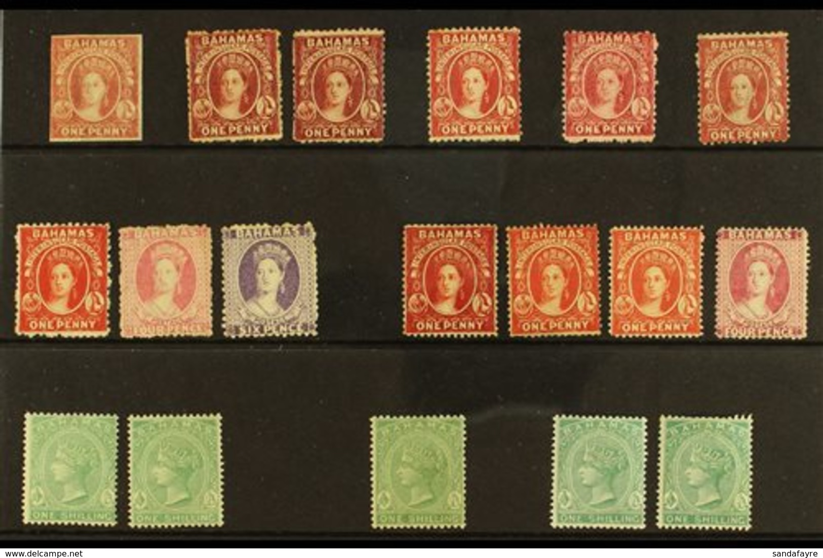 1859-98 MINT / UNUSED QV SELECTION CAT £2250+ Presented On A Stock Card. Includes 1859-60 1d Imperf On Medium To Thick S - Andere & Zonder Classificatie