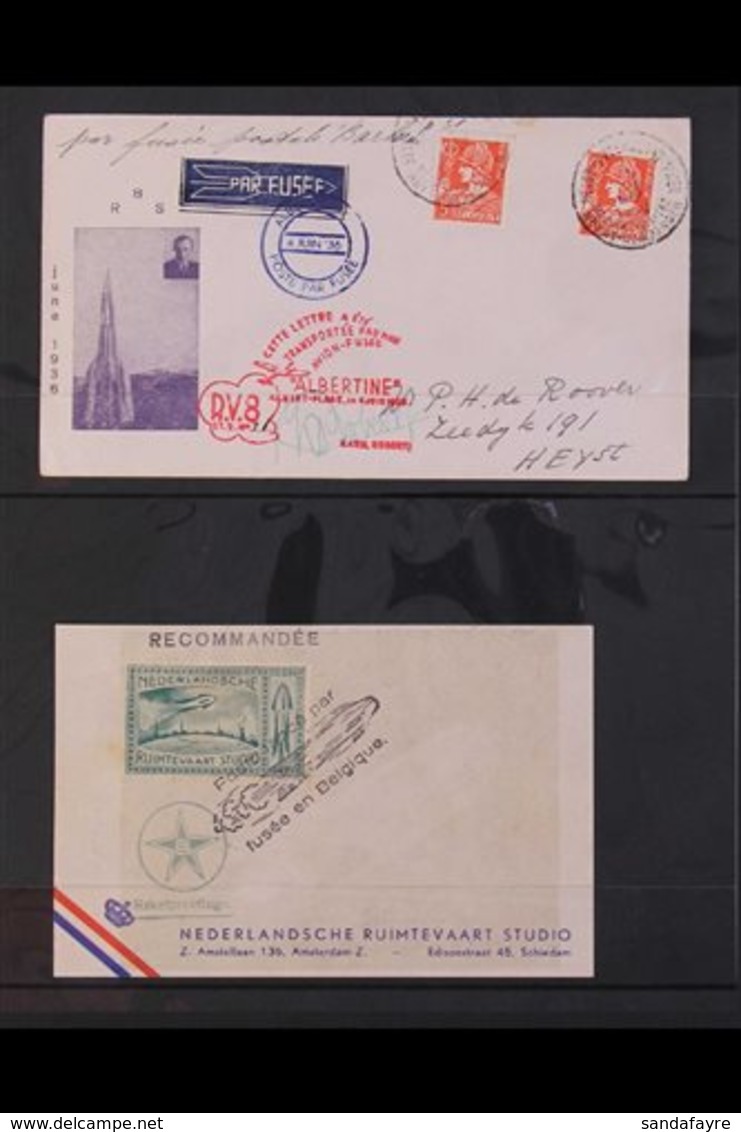 ROCKET POST 1936-63 Group Of Covers And Labels Which Includes 1936 "Albertine" Illustrated Cover With "RV 8" Cachet In R - Other & Unclassified