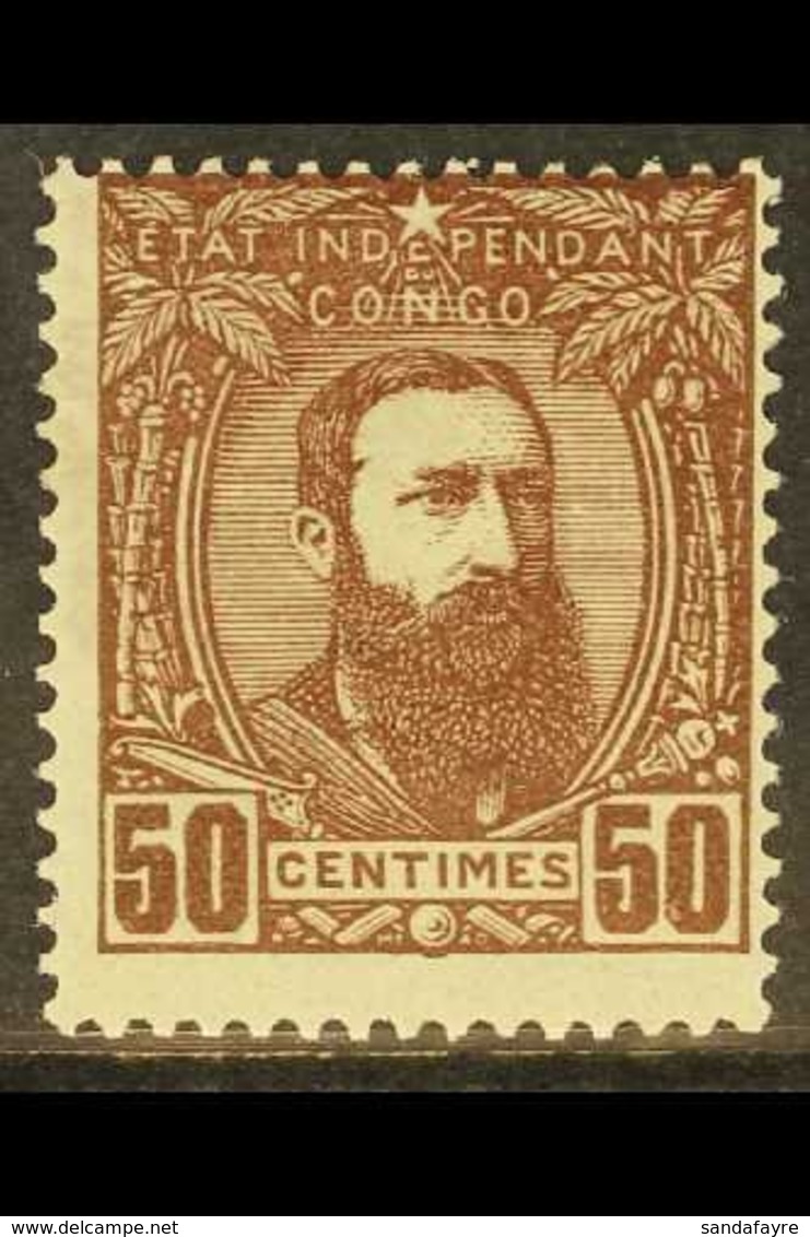 BELGIAN CONGO 1894 50c Chocolate Leopold, COB 9, Never Hinged Mint, Centred To Upper Right. For More Images, Please Visi - Altri & Non Classificati