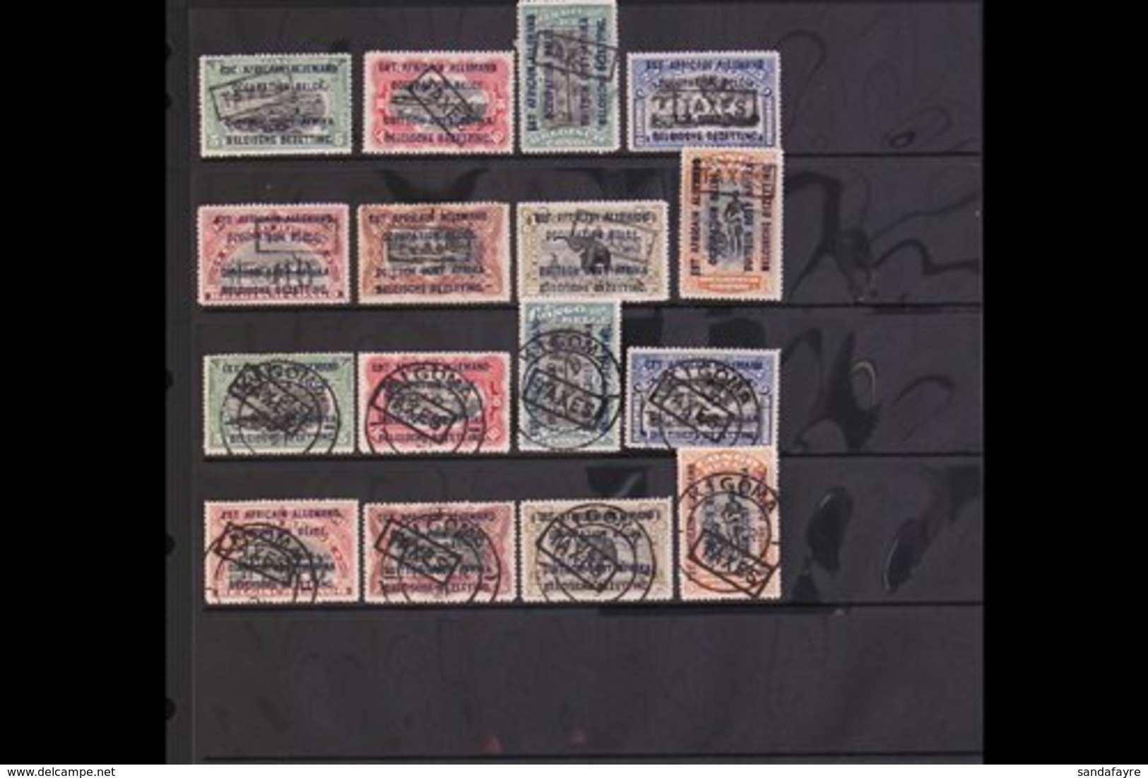 RUANDA -URUNDI 1919 Postage Due Set, COB TX1/8, Fine Mint And With Kigoma Favour Cancellations. (16 Stamps) For More Ima - Altri & Non Classificati