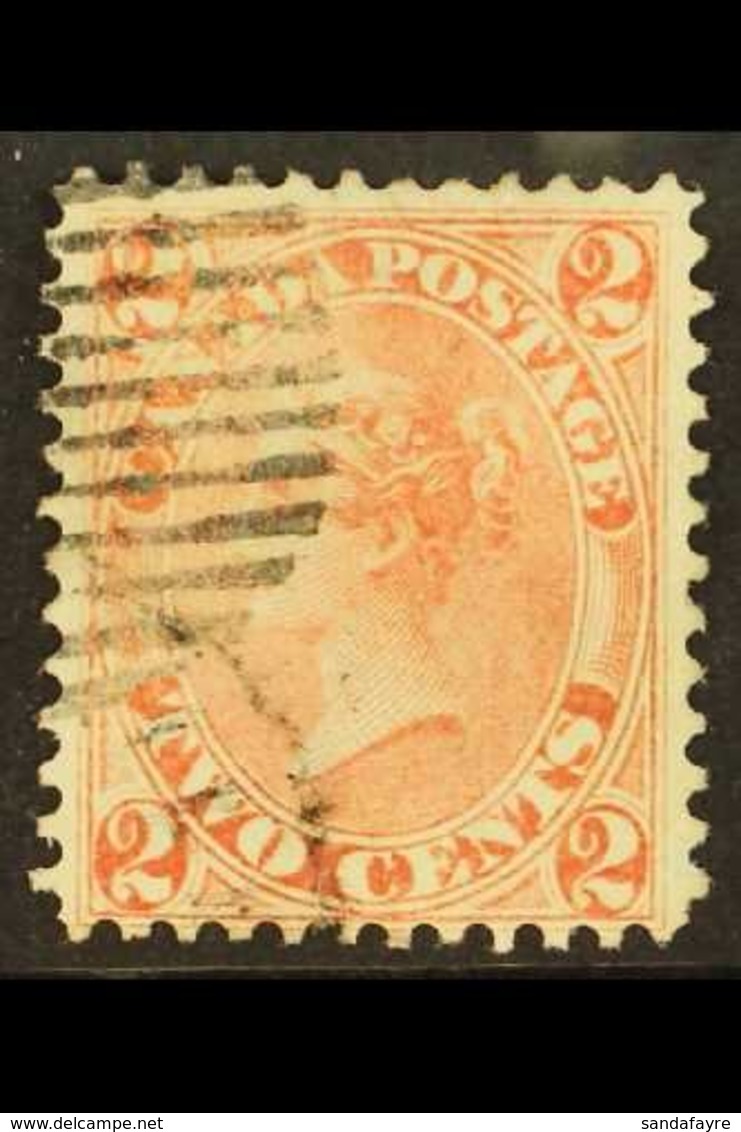 1864 2c Rose-red, SG 44, Good Colour And Neat Barred Cancel. For More Images, Please Visit Http://www.sandafayre.com/ite - Sonstige & Ohne Zuordnung