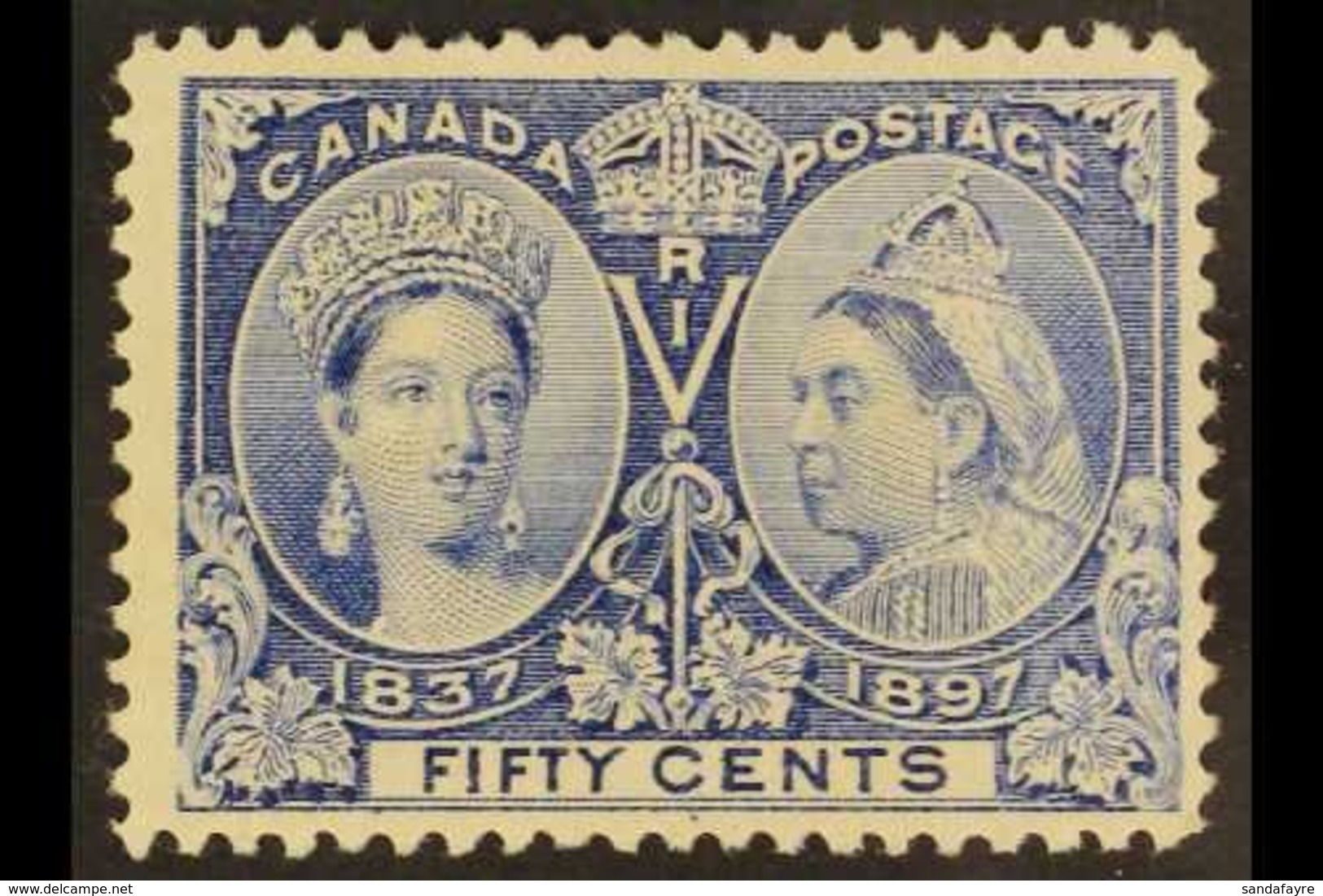 1897 Jubilee 50c Pale Ultramarine, SG 134, Fine Mint. For More Images, Please Visit Http://www.sandafayre.com/itemdetail - Other & Unclassified