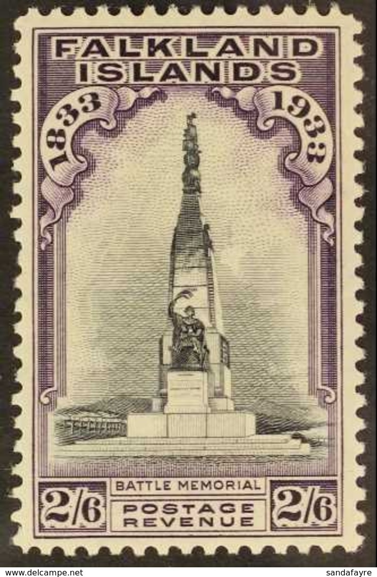 1933 Centenary 2s6d Black And Violet, SG 135, Very Fine Lightly Hinged Mint. For More Images, Please Visit Http://www.sa - Falkland