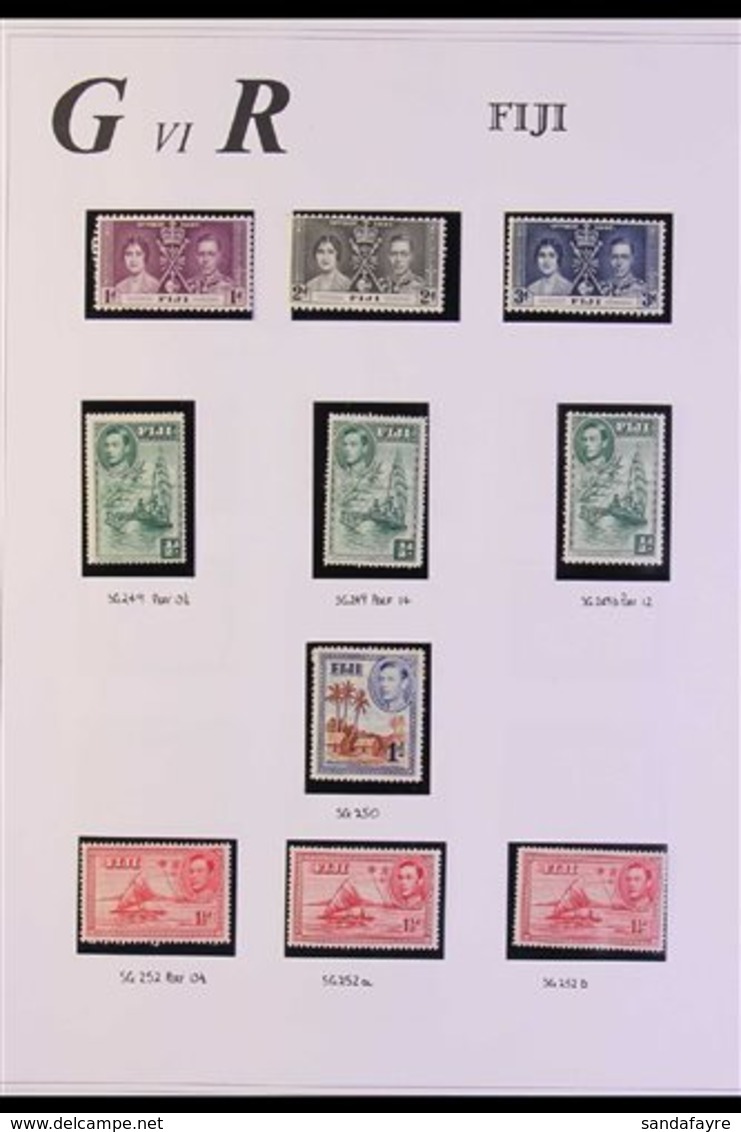 1937-51 FINE MINT COLLECTION An Attractive All Different Collection On Pages, Includes 1938-55 Definitives Complete Basi - Fidji (...-1970)