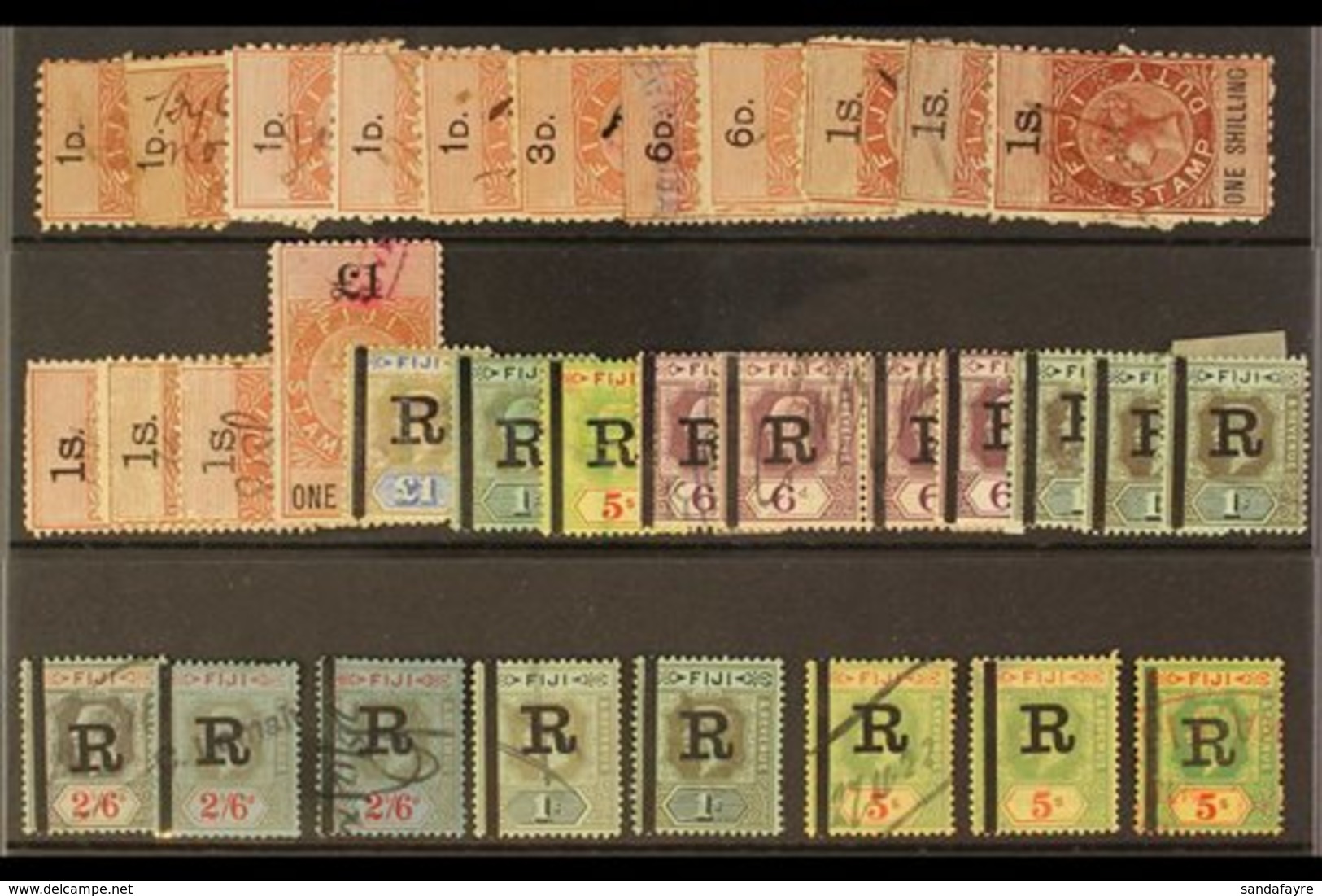 REVENUES ACCUMULATION With Duplication Includes The 1883 Brown & Blacks Range To 1s And £1; 1910 Wmk Crown CA £1 Black A - Fidji (...-1970)