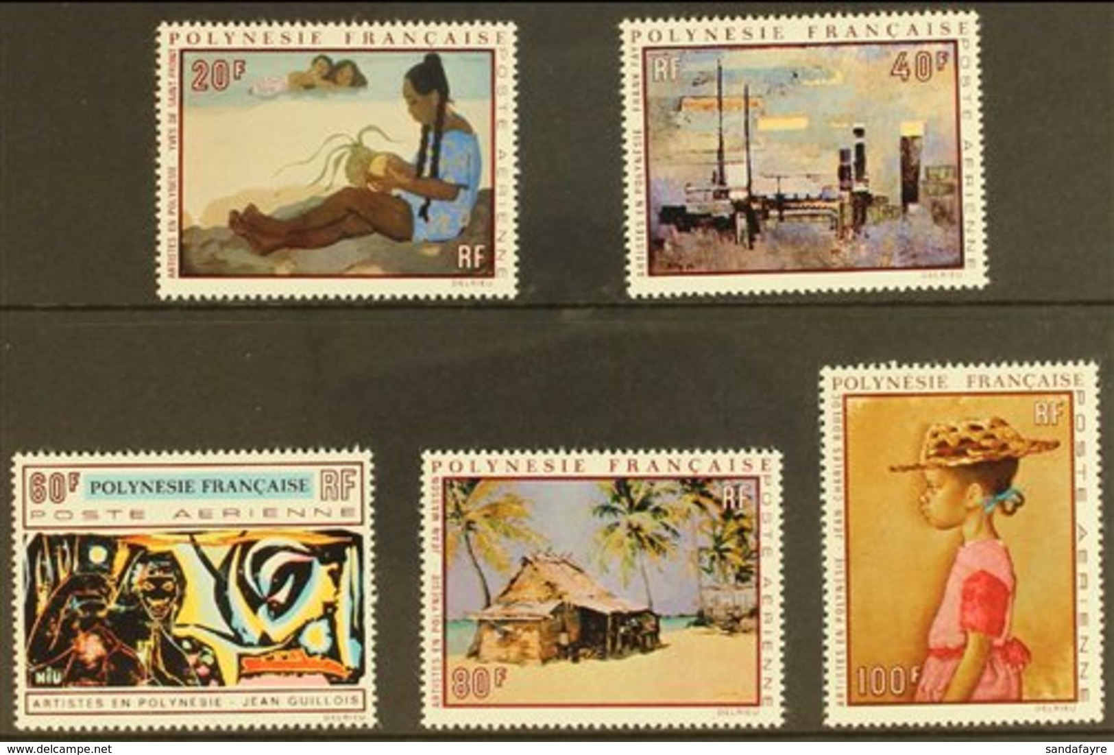 POLYNESIA 1970 Paintings (Air) Set, Yv 40/44, Never Hinged Mint (5 Stamps) For More Images, Please Visit Http://www.sand - Andere & Zonder Classificatie