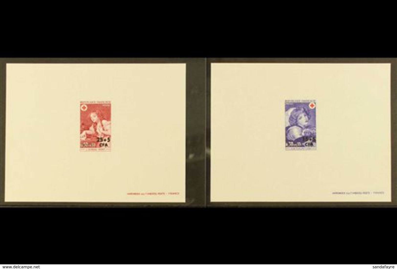 REUNION 1971 Red Cross EPREUVES DE LUXE Complete Set, Yvert 404/05, Very Fine & Fresh Condition. (2 Epreuves) For More I - Altri & Non Classificati