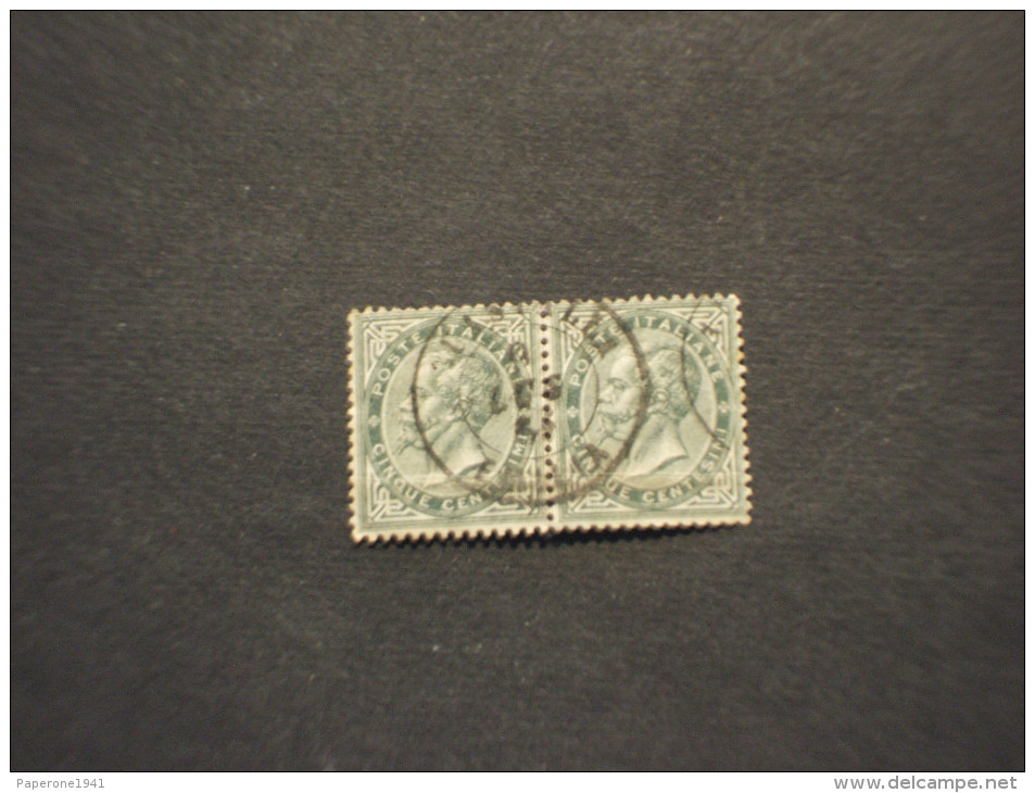 ITALIA - 1863/6 EFFIGIE 5 C.,coppia - TIMBRATI/USED - Usati