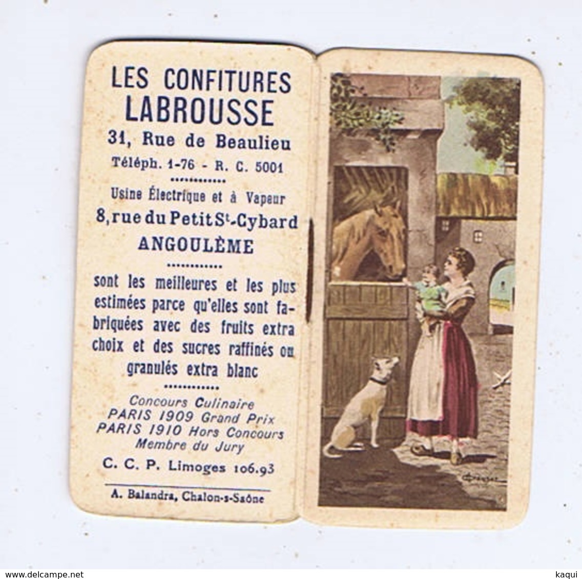 Petit Calendrier De Poche Les Confitures LABROUSSE à ANGOULÊME - Format  4 / 7,50 - Petit Format : 1921-40