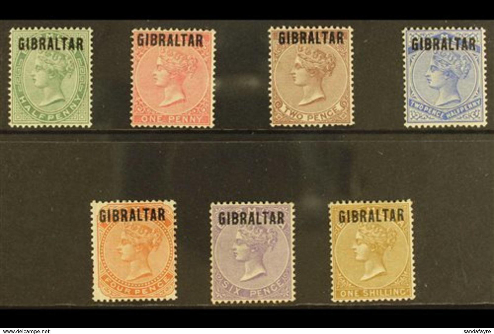 1886 "GIBRALTAR" Overprints On Bermuda Complete Set, SG 1/7, Fine Mint. (7 Stamps) For More Images, Please Visit Http:// - Gibilterra