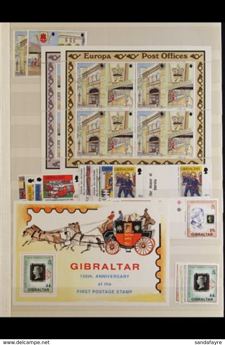 1990-1999 VIRTUALLY COMPLETE SUPERB NEVER HINGED MINT COLLECTION On Stock Pages, All Different Complete Sets, Mini-sheet - Gibraltar