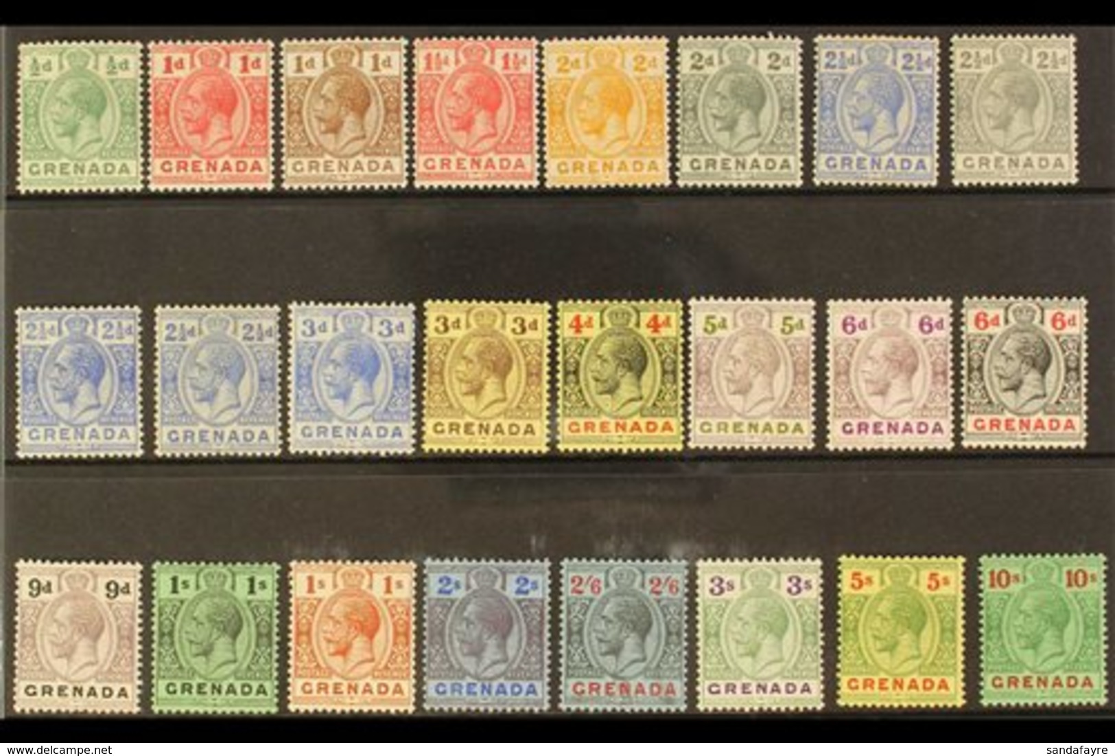 1921-31 KGV Definitive Set Of All Values, SG 112/134, Neatly Presented On A Stock Card (24 Stamps) For More Images, Plea - Grenade (...-1974)