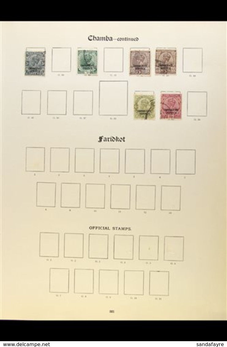 CHAMBA 1887-1937 USED COLLECTION On Imperial Pages With QV To 12a Inc 2a6p, KEVII To 1r, KGV To 3a. Officials With QV To - Autres & Non Classés