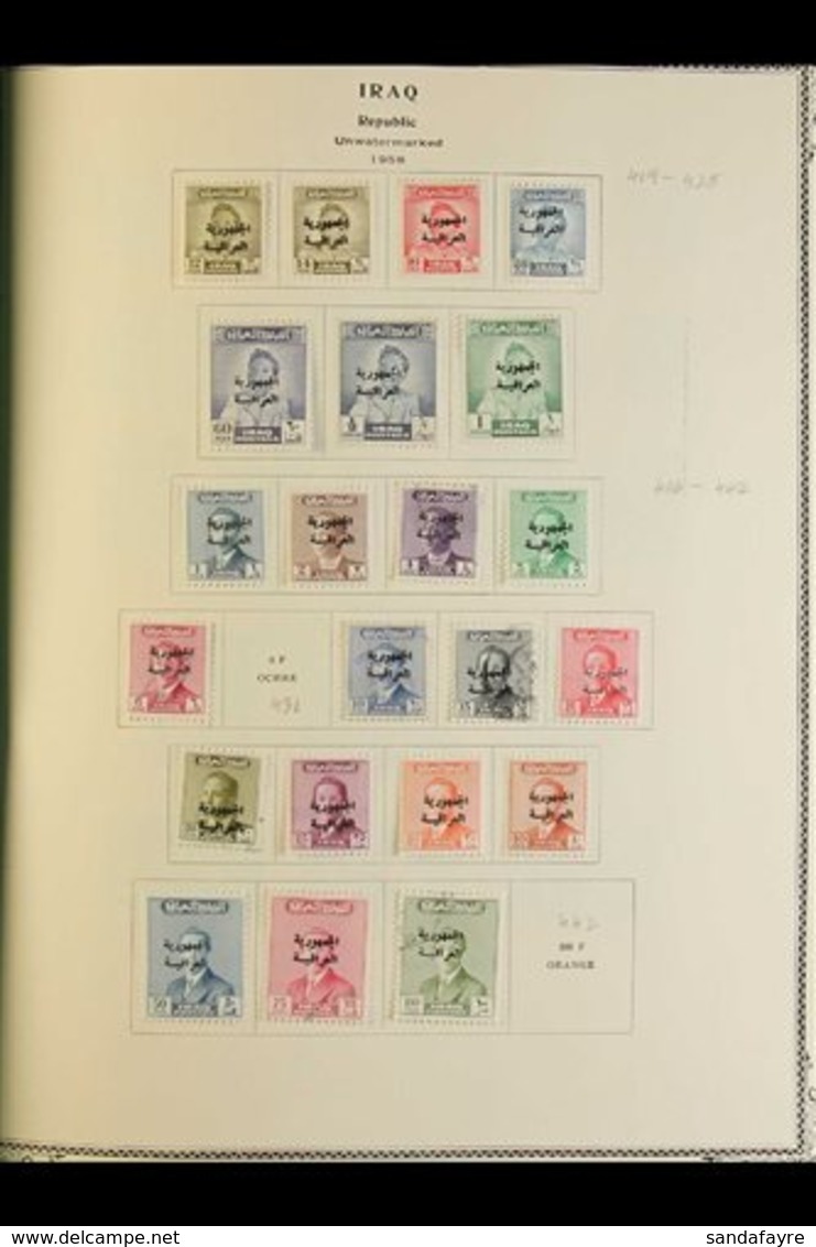 1958-77 ALL DIFFERENT "REPUBLIC" COLLECTION. A Most Useful, ALL DIFFERENT Mint & Used Collection Presented On Printed Pa - Iraq