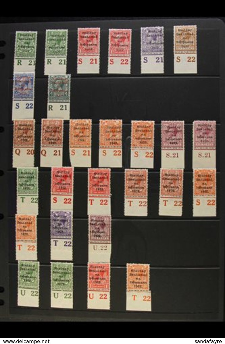 1922 CONTROLS FINE MINT RANGE OF CONTROL SINGLES With Dollard Ovpts To 5d (2½d & 4d With Red Ovpts) Incl. 1d "S 21" Perf - Autres & Non Classés