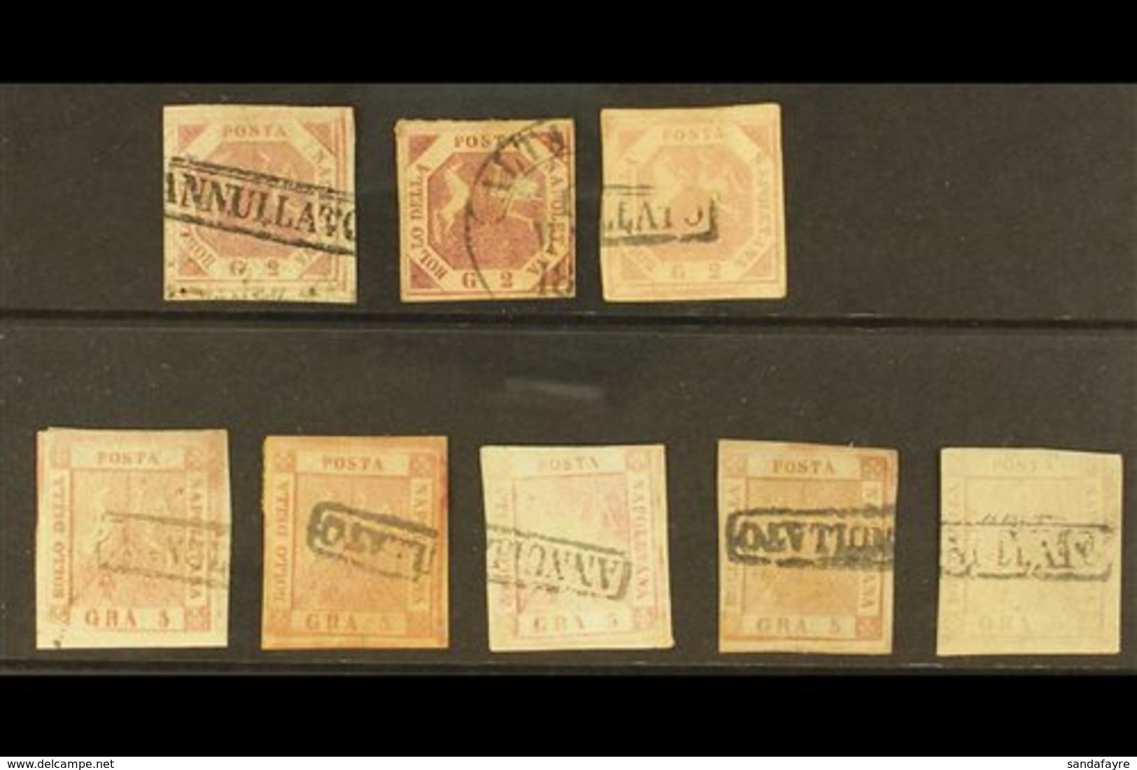 NAPLES 2g & 5g Shades Group, SG 3, 3A, 4A, Good To Fine Used (8 Stamps). For More Images, Please Visit Http://www.sandaf - Ohne Zuordnung