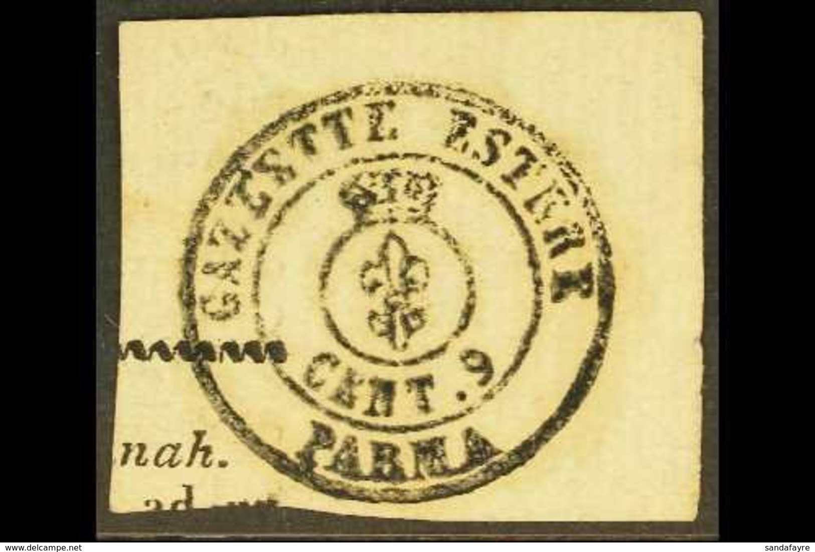 PARMA NEWSPAPER TAX 1852 9c "Parma" Handstruck Stamp On Piece, Sass B1, Fine Used With Clear Lettering. For More Images, - Ohne Zuordnung