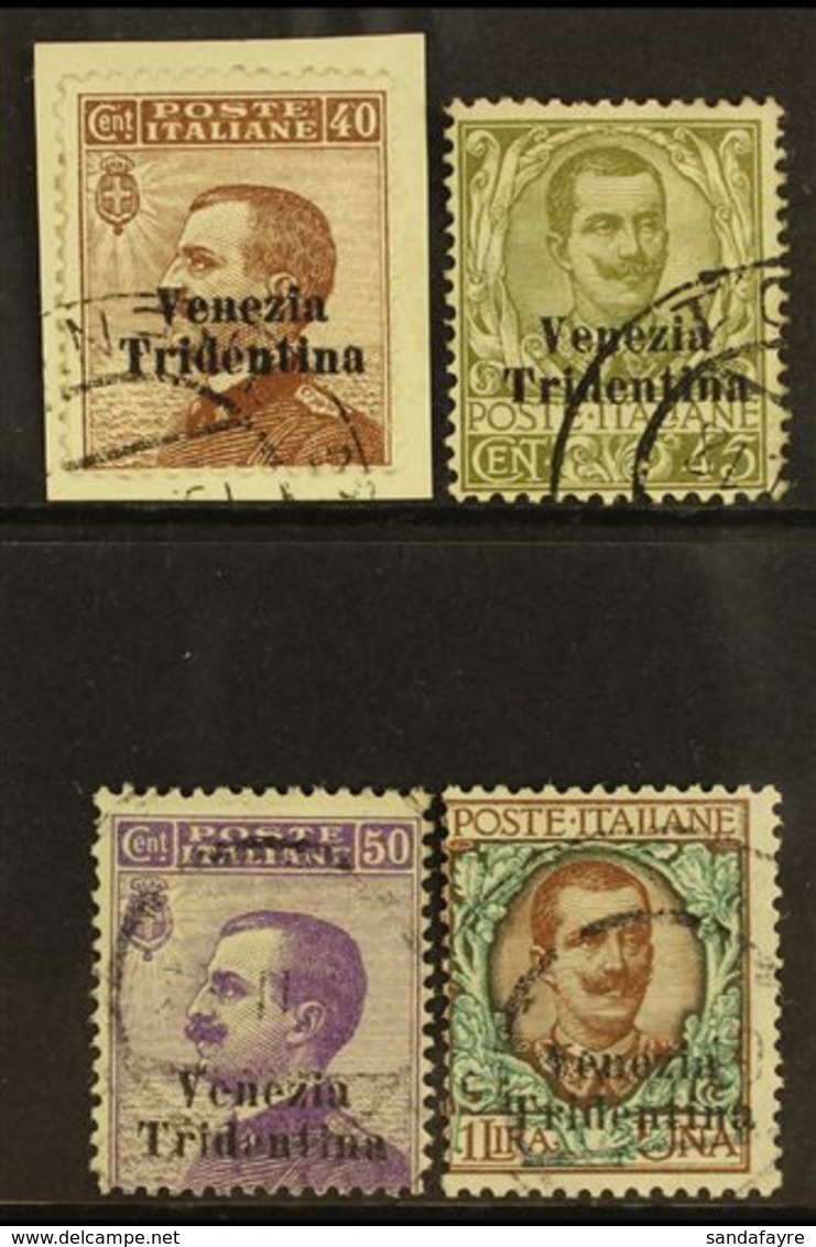 VENEZIA TRIDENTINA 1918 40c To 1L High Values Complete, Sass 24/7, Very Fine Used. Cat €1100 (£835) (4 Stamps) For More  - Non Classificati