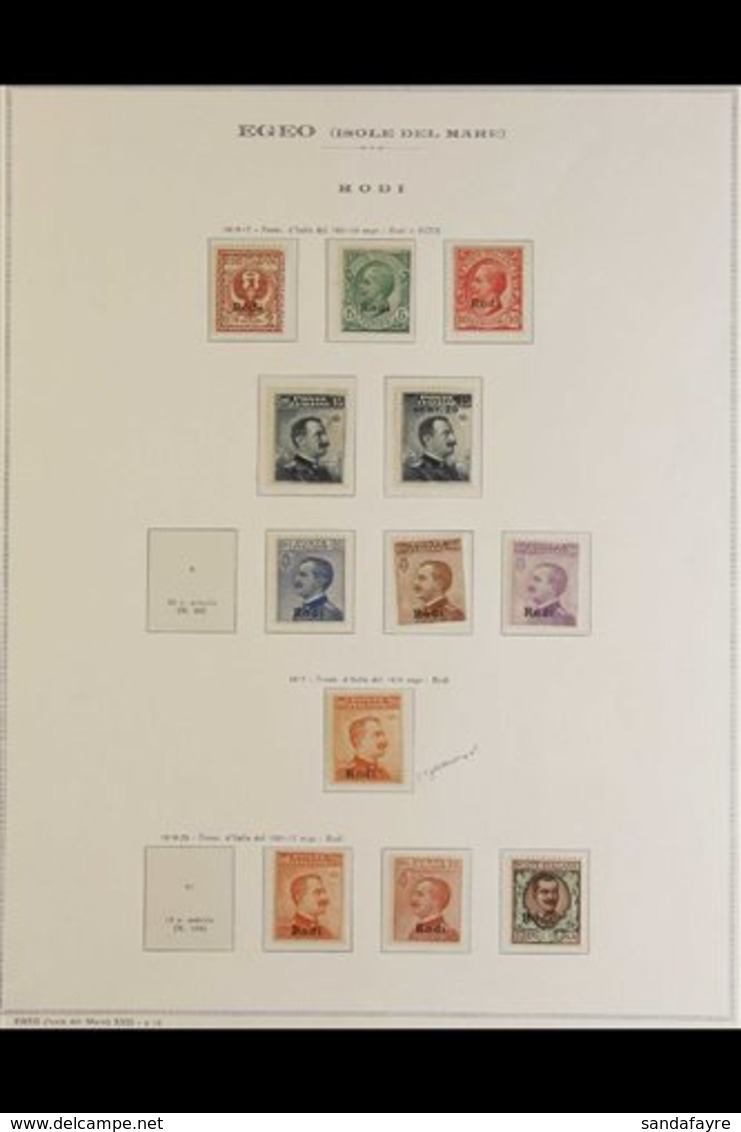 RODI 1912-1922 "Rodi" Local Overprints Fine Mint (some Never Hinged) Collection On A Hingeless Page, All Different, Incl - Other & Unclassified