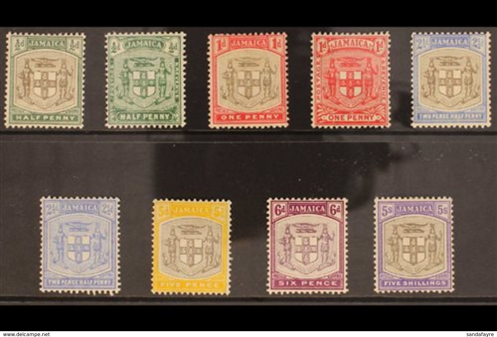 1905-11 (wmk Mult Crown CA) Arms Complete Set, SG 37/45, Very Fine Mint. (9 Stamps) For More Images, Please Visit Http:/ - Jamaïque (...-1961)