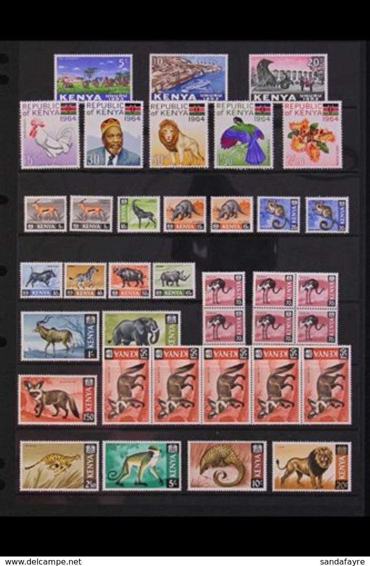 1963-83 HIGH VALUES & SETS. A Useful Mint & Never Hinged Mint Selection On A Pair Of Stock Cards That Includes 1963 5s,  - Kenya (1963-...)