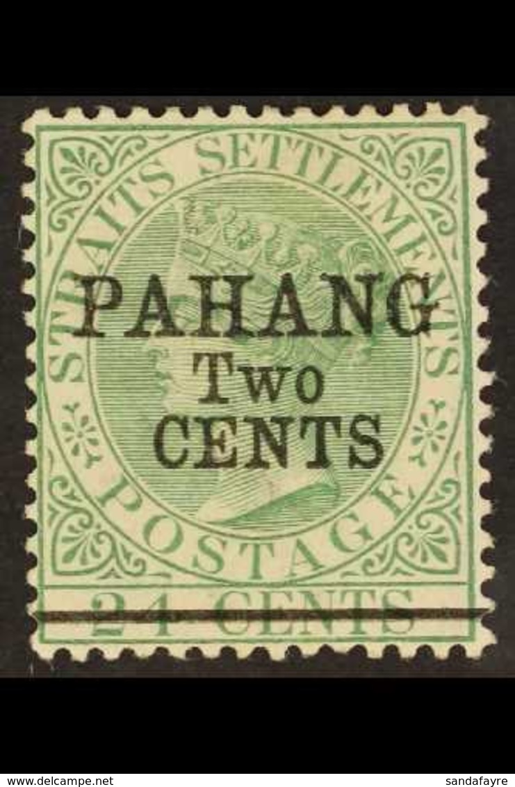 PAHANG 1891 2c On 24c Green, SG 9, Very Fine And Fresh Mint. Scarce And Lovely Stamp. For More Images, Please Visit Http - Altri & Non Classificati