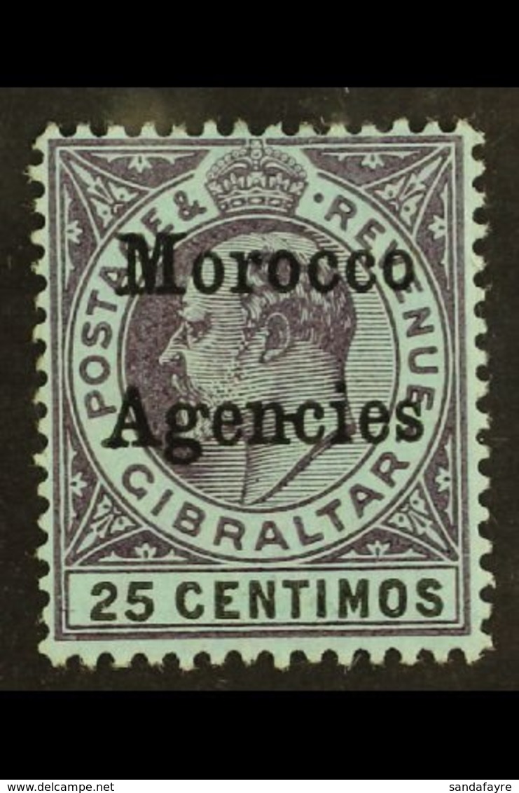 GIBRALTAR ISSUES OVERPRINTED 1903-05 25c Purple And Black/blue With Hyphen Between "nc", SG 20c, Very Fine Mint. For Mor - Sonstige & Ohne Zuordnung