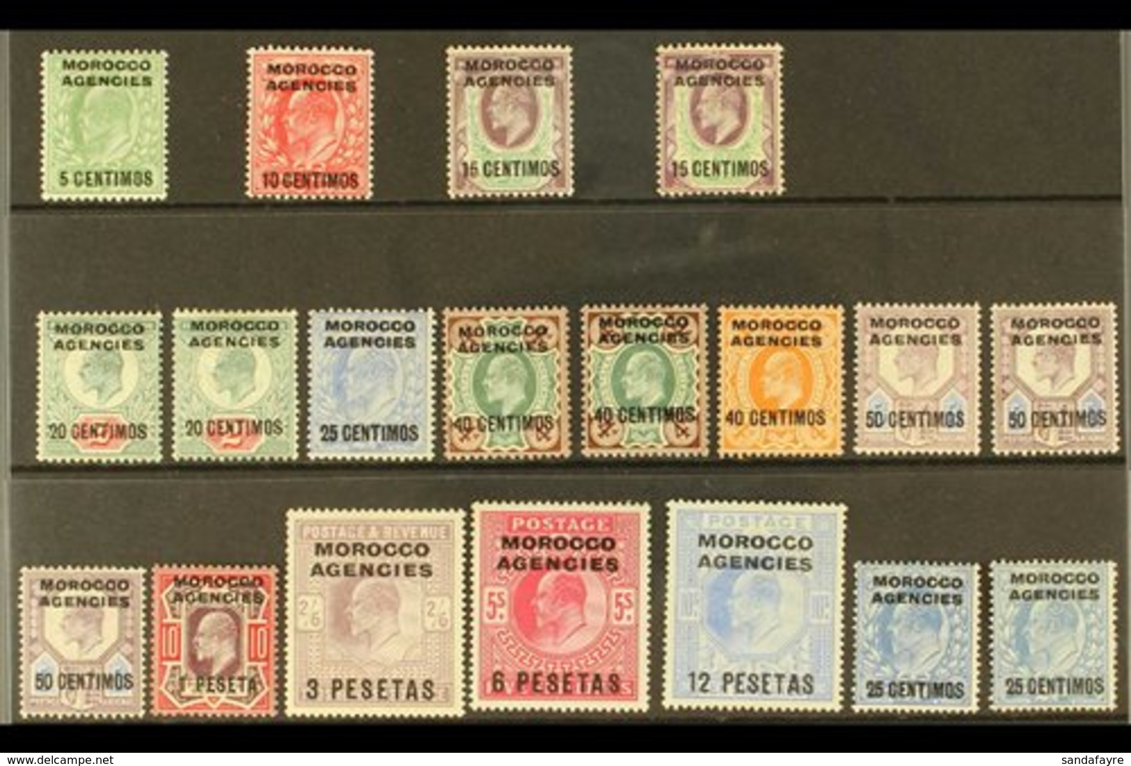 SPANISH CURRENCY 1907-1912 MINT KEVII COLLECTION. An Attractive Selection Of Mint Issues That Include A Complete Set Of  - Autres & Non Classés