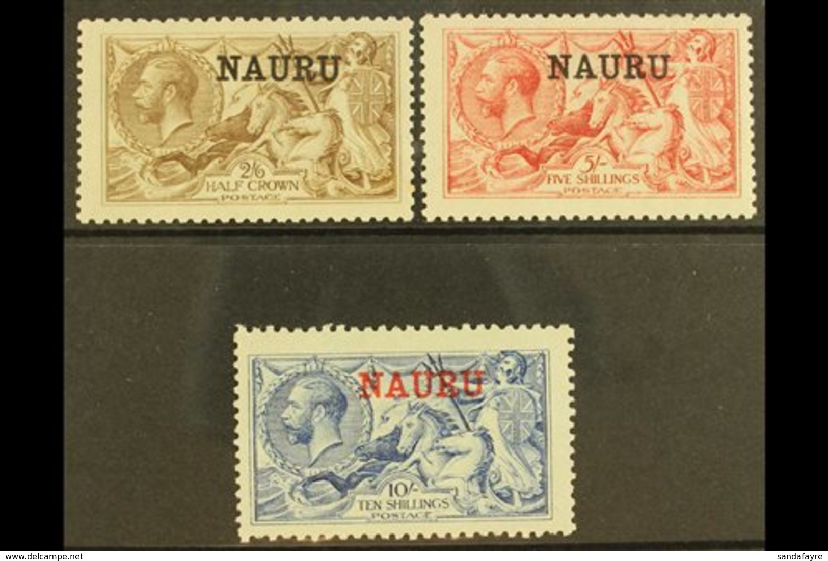 1916-23 De La Rue Seahorse High Values Set, SG 21/23, Mint, The 2s6d With Feint Tone Spot On The 2s6d Gum But A Fresh Se - Nauru