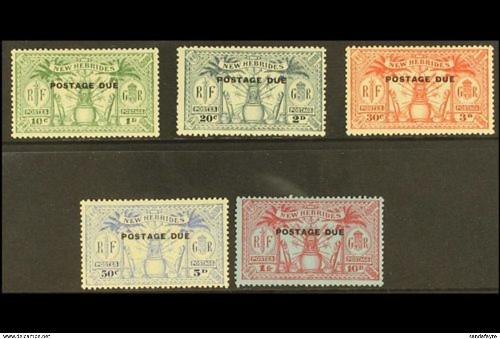 ENGLISH 1925 Postage Due Set, SG D1/5, Mint, The 5d With A Thin. (5 Stamps) For More Images, Please Visit Http://www.san - Altri & Non Classificati