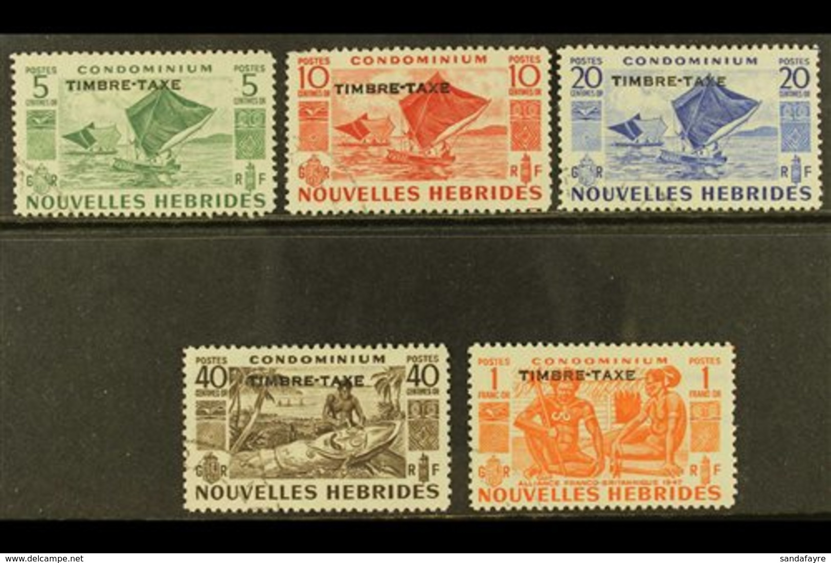 FRENCH POSTAGE DUES 1953 Overprints Complete Set, SG FD92/96, Very Fine Cds Used, Fresh. (5 Stamps) For More Images, Ple - Other & Unclassified